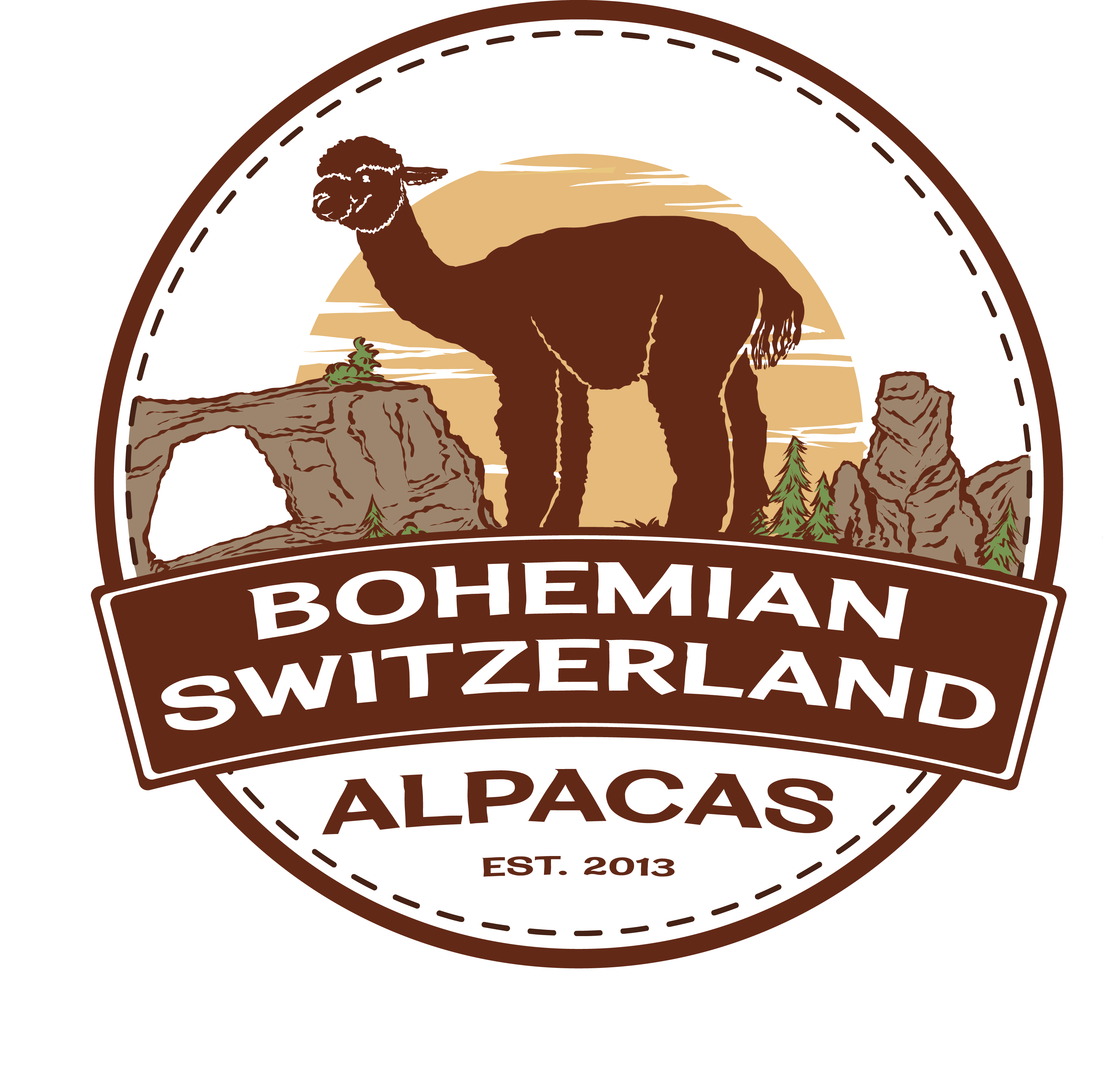 (PNG průhledný vnitřek) Bohemian Switzerland Alpacas logo